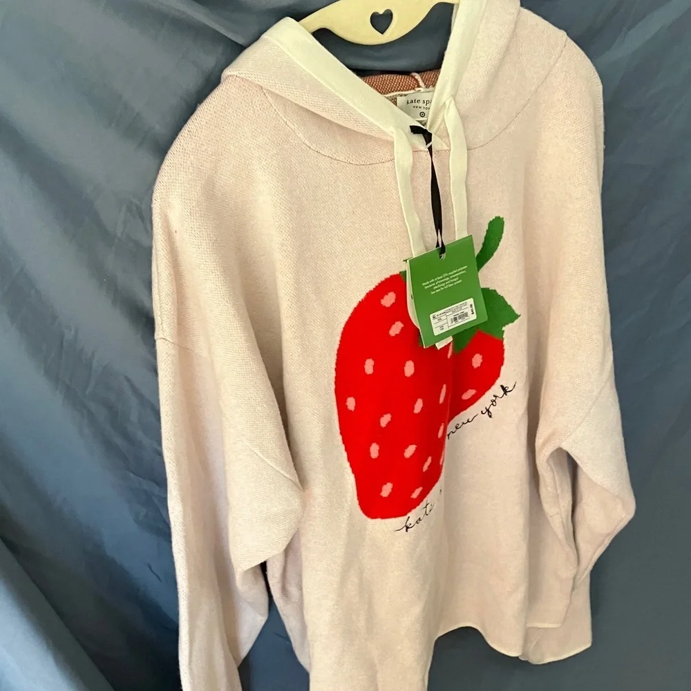 Kate Spade x Target: Cream Sweater Hoodie- Strawberry Design- XXL - Picture 7 of 13